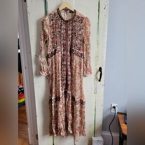 Zara Bohemian Long Sleeve Maxi Dress